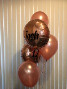 rose gold, latex and foil, birthday balloons, personalised balloon